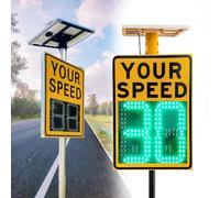 Segnale Radar Per Limite Di Velocità A Energia Solare Approvato ETL E FCC | Display LED Lampeggiante Da 60x90 Cm E Impermeabile IP65