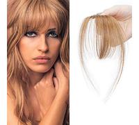 SEGO Flequillo Postizo Pelo Natural LIGERO [#6 Castaño Claro] Extensiones de Clip de Cabello Humano Remy Human Hair Bangs (3g)