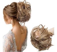 SEGO Moño Postizo GRUESO Coleta Postiza [Castaño Claro a Rubio Ceniza] Coletero Pelo Mujer Extensiones de Pelo Sintético Se Ve Natural (80g)
