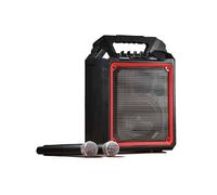 Segon Segon Runner 10 rojo Altavoz activo de 100 W con doble micrófono UHF, Bluetooth, USB/SD/MP3, mando a distancia y batería integrada.