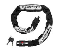 Segotendy Candado Bicicleta, 8mm 1020g Candado Bicicleta Antirrobo con Manga Protectora Tejida, Candado de Cadena con 2 Llaves y Tapa Impermeable, Seguridad Candados para Bici Moto Scooter (85cm)