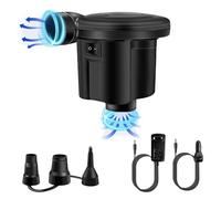 Segotendy Inflador Eléctrico,Hinchador Electrico con 3 Boquillas y 2 Enchufes,2 en 1 Bomba de Aire Eléctrica Portátil,Inflador y Desinflador para Hinchable,Colchones Inflables,Camping,Piscina,Inchable