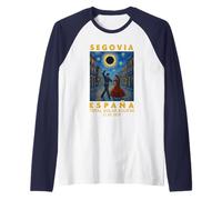 Segovia, España Eclipse Solar Total 2026 Camiseta Manga Raglan