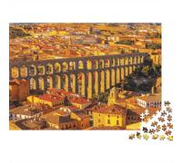 Segovia Puzzle for Adults 1000Pc Recyclable Spain Aqueduct Senior Puzzles Imposible, Duro y difícil Desafiante Alivia la Demencia senil Activity 38x26cm/1000pcs
