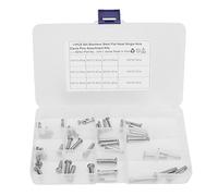 Segrehy 12 tamaños Pon de acero de acero inoxidable Cabezal de un solo orificio plano T Forma T Kit de surtido de alfiler redondo para automóvil (44pcs)