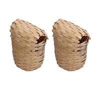 Segrehy 2PCS Bird Nesting Box Nest Bird House Bird House Bird Houses for Garden Outdoors Bird House Nido de Pájaro hecho a mano con gancho para jardín exterior para refugio cálido