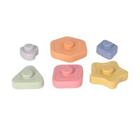 Segrehy 6 PCS Soft Stacking Towers Cute Different Shapes Colorful Educational Learning Building Tower for Babies