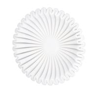 Segrehy Bandeja de resina redonda blanca pétal plisado en forma de gran capacidad placa de resina decorativa decoración del hogar