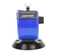 Segrehy BERM - Contador manual de 4 dígitos de plástico ABS mecánico con base de gancho para estadísticas de datos, asistencia a conferencias, conteo de tráfico en rojo, verde, amarillo y azul (azul)