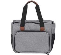 Segrehy Bolsa de Almacenamiento para Tejer Bolso Multifuncional Duradero de Gran Capacidad para Ganchos de Ganchillo Tijeras de Hilo Viajes Manualidades en casa Tela Oxford 600D Gris