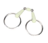 Segrehy Broca de Boca de Caballo, Anillo Suelto de Acero Inoxidable, Goma Media, Broca de Control cómoda a Prueba de Herrumbre para Equipo de Entrenamiento de equitación