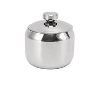 Segrehy Condiment Jar with Lid 304 Stainless Steel Seasoning Container Pot for Salt Sugar Elegant Multi Purpose Kitchen Restaurant Home Use Silver Color 7.5x6.2x8.5cm