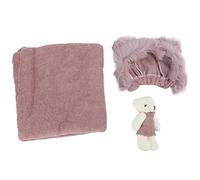 Segrehy Cotton Baby Photography Hat Wrap Doll Toy Set Newborn Baby Photography Props Cute Outfit for Photo Shoots Soft Comfortable Outfit for Infants Within a Month (muñeca+envolvente+sombrero)