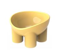 Segrehy Cuenco Elevado para Mascotas, prevención de reflujo, Cuencos de Agua para Alimentos elevados, ergonómicos, multifuncionales, para Gatos y Perros (Amarillo limón)