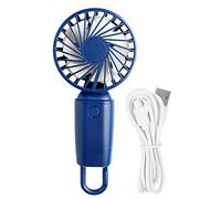 Segrehy Double Leaf Blade Hook Fan Portable Handheld Base Fan USB Charging Adjustable Speed Quiet Operation for Home Office Outdoor ABS Plastic 18.5cm