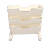 Segrehy Estante para Libros móvil desprendible Giratorio del Estante plástico movible de 3 Niveles para el Dormitorio del Dormitorio (Blanca)