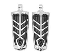 Segrehy Estriberas estilo flujo de aire Pedal giratorio para reposapiés trasero de motocicleta para VMax Stryker Royal Star Road 1600 1700 Ajuste universal Construcción de caucho metálico