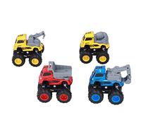 Segrehy Excavadora de Juguete con tracción hacia atrás, vehículo de construcción 4WD, Modelo de ingeniería de aleación, Funciona con inercia, no se Necesitan baterías para niños, niñas,