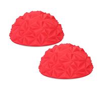 Segrehy Juego de 2 Medias Pelotas de Yoga de PVC de, no tóxicas, duraderas, para Entrenamiento de Fitness, masajes, gimnasios en casa, oficinas, niños y Adultos. Morado, Rojo, Verde (Rojo)