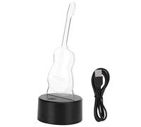 Segrehy Luz nocturna de guitarra 3D LED 7 colores interruptor de luz nocturna lámpara de escritorio decoración del hogar