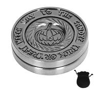 Segrehy Metal TDAH Moneda háptica Patrón de Calabaza Grabado Ansiedad Alivio del estrés Clicker magnético Juguete Deslizante para Adultos Trabajadores de Oficina Estudiantes Respetuoso