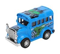 Segrehy Mini Modelo DE AUTOBÚS Escolar DE ALEACIÓN hacia ATRÁS Sonido Ligero BATERÍA VEHÍCULO Juguete NIÑO Regalo para NIÑOS (Graffiti de autobús Escolar Azul)
