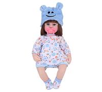 Segrehy Muñecas Reborn Infants de Vinilo de Cuerpo Completo, muñecas realistas para Regalo de niños (Pelo de Coche para muñeca Rebirth de 42 cm [Estilo 2] Azul)