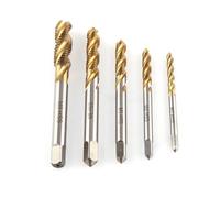 Segrehy Patrones por tornillo de tornillo espiral con recubrimiento con titanio Conjunto de herramientas de rosca métrica de 5 piezas M3 M4 M5 M6 M8 para proyectos de metalurgia y