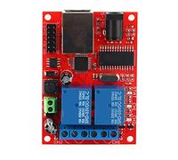 Segrehy Placa de relé de 2 vías, módulo Controlador Ethernet de LAN DC5V 24V con Interruptor de retraso para el reemplazo del Servidor Web