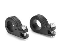 Segrehy Soporte de montaje de estribera de motocicleta 32 mm 1 25 pulgadas Abrazadera de reposapiés ajustable CNC anodizado de Electrochapa negra Apto para BSA Norton Bobber Chopper (Negro)