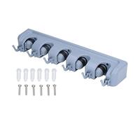 Segrehy Soporte para Escoba y fregona, Estante Multifuncional para Ahorrar Espacio, Organizador para Cocina, baño, jardín y Garaje (UNA)