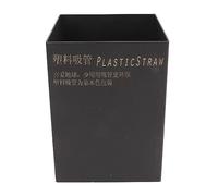 Segrehy Soporte para pajita de acero inoxidable, contenedor de almacenamiento para pajita, organizador de cubiertos para tienda de bebidas, Bar y restaurante (Negra)