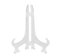 Segrehy Soportes de placa de plástico, estante de exhibición, bisagras ajustables plegables y duraderas transparentes para uso comercial en el hogar, blanco, pequeño y grande, 10 Uds. (17,5 cm)