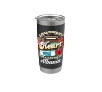 Seguí mi corazón Me llevó a Albania Viaje Tour de vacaciones Vaso térmico de acero inoxidable de doble pared