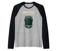 Seguimiento Marino del Buque del Buque del Buque de Carga del observador del Barco Camiseta Manga Raglan