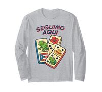 Seguimo Aqui Boricua Coquí Frog Domino Pava Puerto Rico Flag Manga Larga
