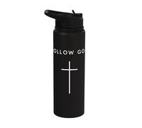 Seguir a Dios Cruz - Jesús cristiano, minimalista, religioso Stainless Steel Insulated Water Bottle