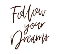 seguir sus sueños Calcomanías de vinilo para murales y paredes 54.6x62.9cm No se cae Café