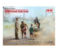 Segunda Guerra Mundial Francesa Tank Crewmaquette Figura Pelotón ICM 35647 1/