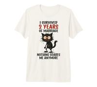 Segundo Aniversario de Bodas, sobreviví a 2 años de Matrimonio Camiseta Premium
