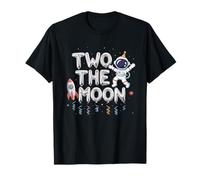 Segundo cumpleaños de Two The Moon Birthday Boy, astronauta del espacio exterior Camiseta