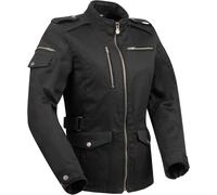 Segura Leyton Damas motocicleta chaqueta textil, negro, tamaño 40 para Mujer