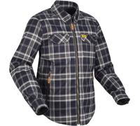 Segura Traffic Camisa de moto, Azul oscuro/blanco, Talla L