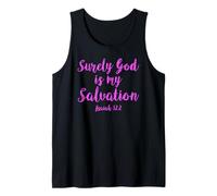 Seguramente Dios es mi salvación Escritura Bíblica Oración Niña Rosa Camiseta sin Mangas
