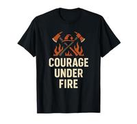 Seguridad en el Lugar de Trabajo | Coraje bajo Fuego | Regalo del día de la Seguridad contra incendi Camiseta