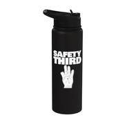 Seguridad Tercer dedo perdido divertido Seguridad Tercero Stainless Steel Insulated Water Bottle