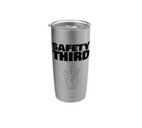 Seguridad Tercer dedo perdido divertido Seguridad Tercero Vaso térmico de acero inoxidable de doble pared