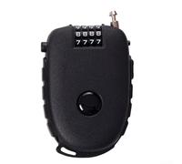 Seguro de combinación de 4 dígitos para casco de motocicletas y bicicletas, dispositivo antirrobo portátil, construcción de ABS negro, soporte de montaje rápido, construcción ligera