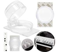 Seguro para niños para pomos de cocina, 2 pzs, montaje sin desmontaje del pomo, para pomos de cocina de Ø máx. 4,9 cm y 4 cm de altura Protección con distancia entre ejes mín. de 6,1 cm