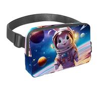 Seguro y elegante, descubre la bolsa cruzada perfecta para correr y ciclismo, lindo zorro en el espacio, Multicolor#05, 1.5x9.0x5.9in/4x23x15cm